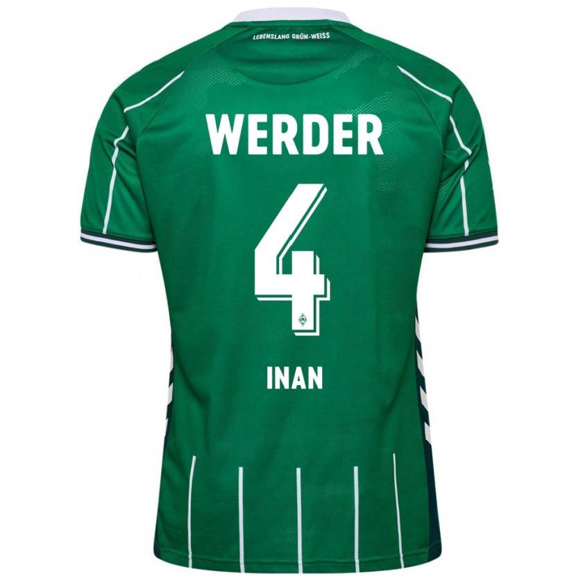 DanxenレディースKenan Inan#4グリーン ホワイトホームシャツ2025/26ジャージーユニフォーム