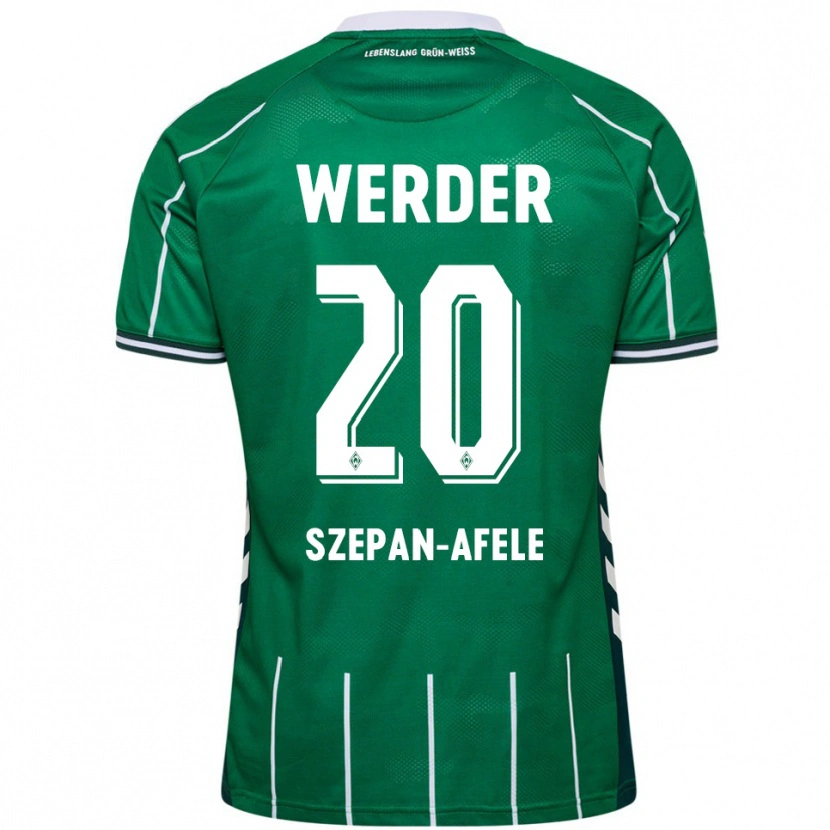 DanxenレディースGianni Szepan-Afele#20グリーン ホワイトホームシャツ2025/26ジャージーユニフォーム