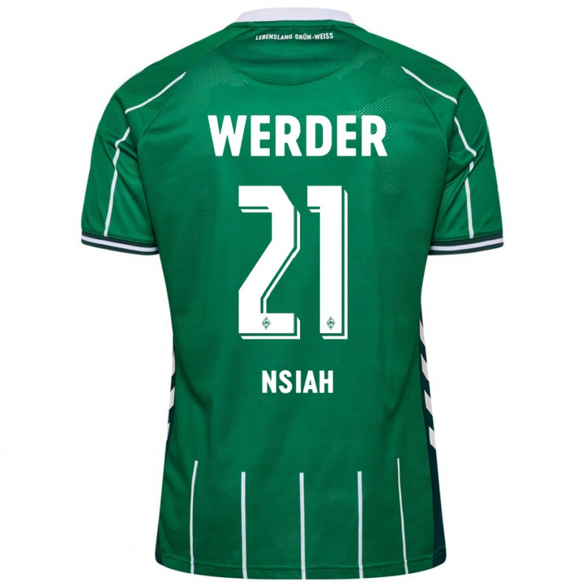DanxenレディースMenson Nsiah#21グリーン ホワイトホームシャツ2025/26ジャージーユニフォーム