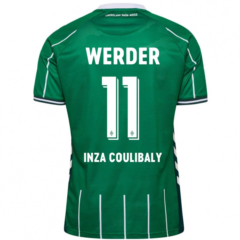 DanxenレディースBen Inza Coulibaly#11グリーン ホワイトホームシャツ2025/26ジャージーユニフォーム