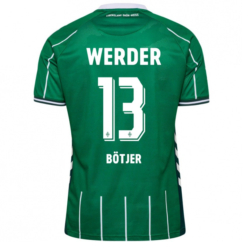 DanxenレディースLinus Bötjer#13グリーン ホワイトホームシャツ2025/26ジャージーユニフォーム