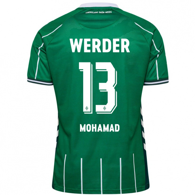DanxenレディースMustafa Mohamad#13グリーン ホワイトホームシャツ2025/26ジャージーユニフォーム