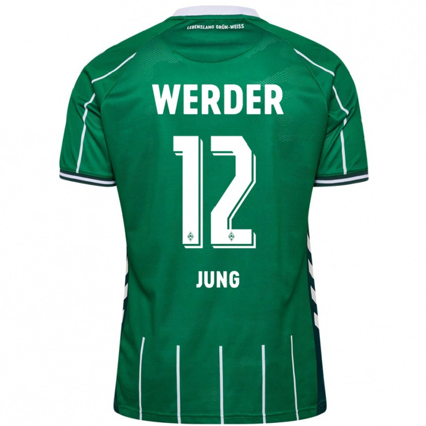 DanxenレディースHugo Jung#12グリーン ホワイトホームシャツ2025/26ジャージーユニフォーム