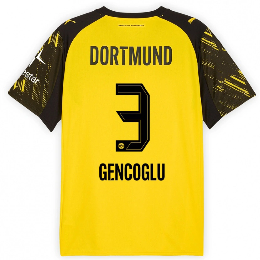 DanxenレディースTekin Gencoglu#3イエロー ブラックホームシャツ2025/26ジャージーユニフォーム