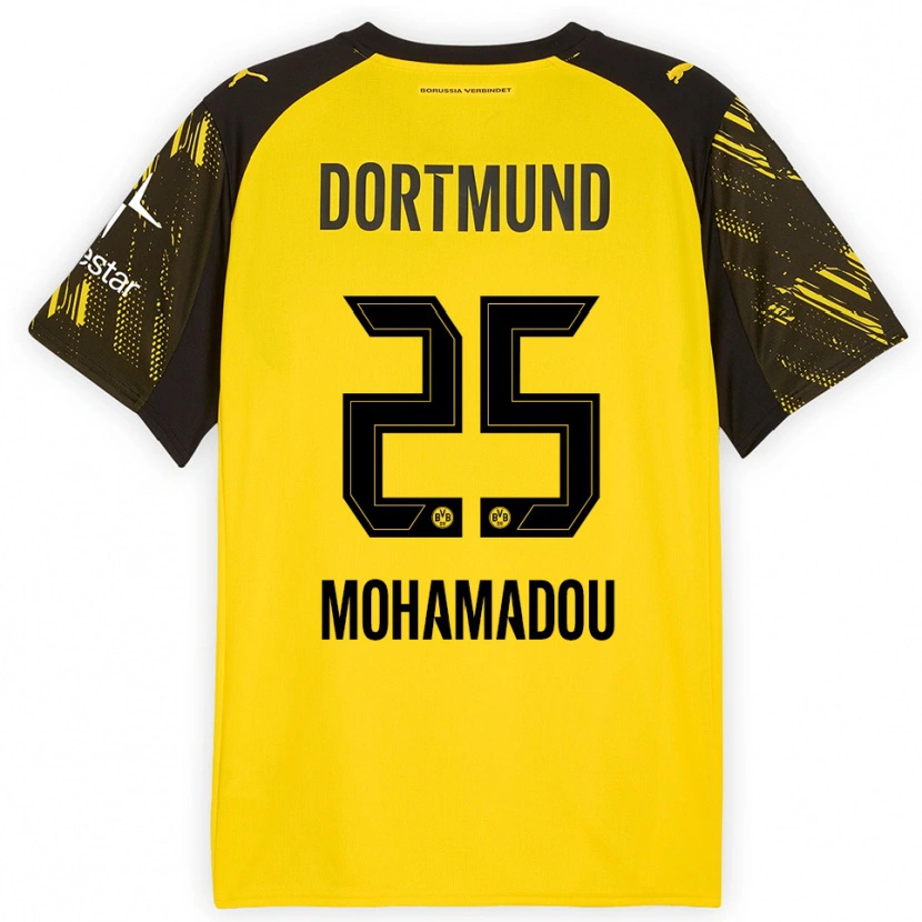 DanxenレディースHamzath Mohamadou#25イエロー ブラックホームシャツ2025/26ジャージーユニフォーム