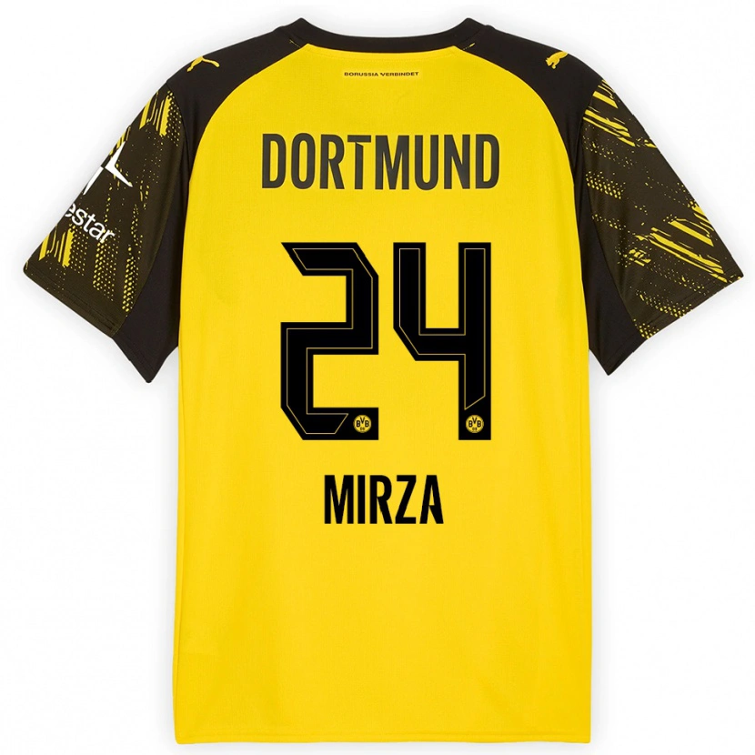 DanxenレディースMarwan-Omir Mirza#24イエロー ブラックホームシャツ2025/26ジャージーユニフォーム