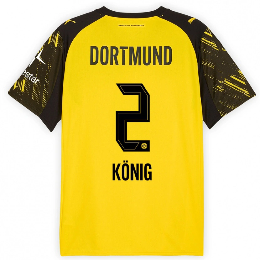 DanxenレディースNiklas König#2イエロー ブラックホームシャツ2025/26ジャージーユニフォーム