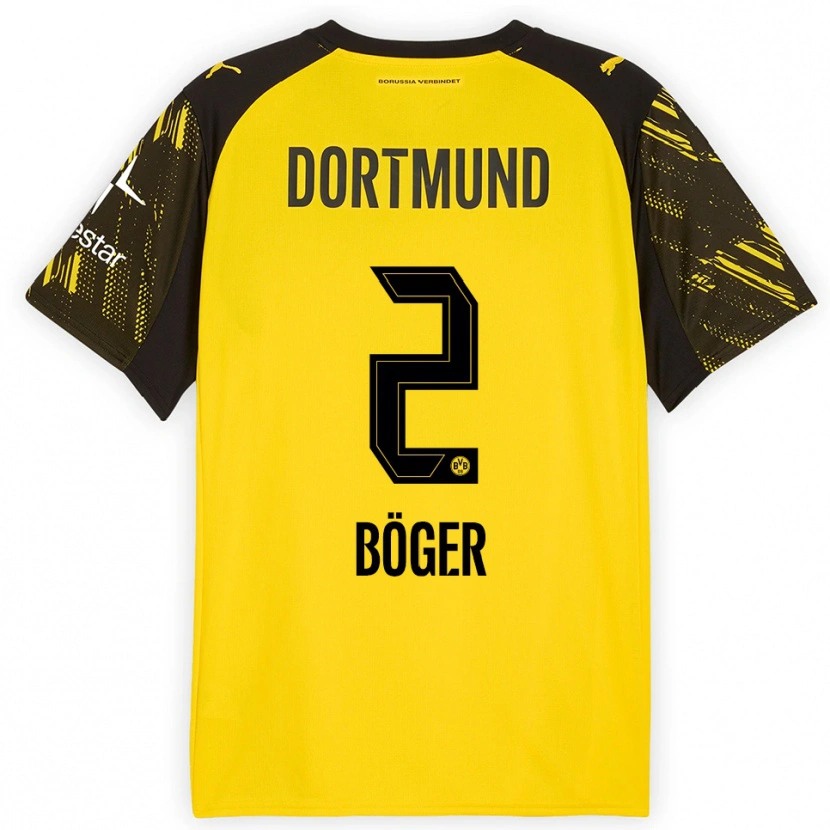 DanxenレディースMia Böger#2イエロー ブラックホームシャツ2025/26ジャージーユニフォーム