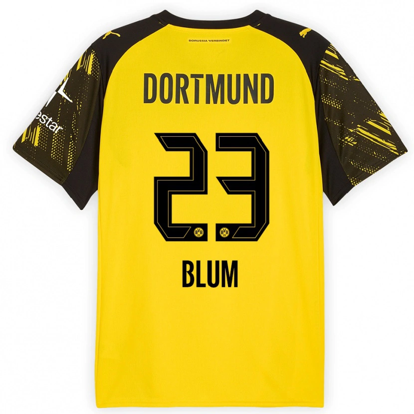 DanxenレディースCaroline Blum#23イエロー ブラックホームシャツ2025/26ジャージーユニフォーム