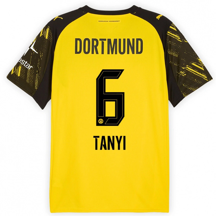 DanxenレディースPaul Tanyi#6イエロー ブラックホームシャツ2025/26ジャージーユニフォーム