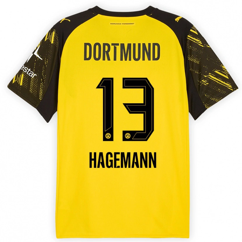 DanxenレディースKeron Hagemann#13イエロー ブラックホームシャツ2025/26ジャージーユニフォーム