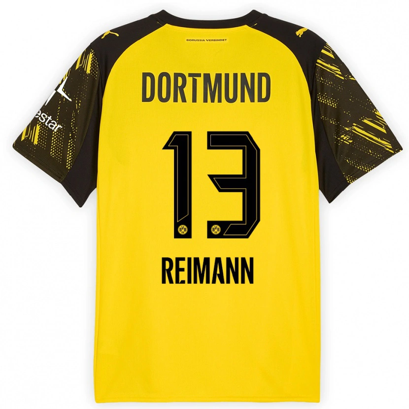 DanxenレディースPaula Reimann#13イエロー ブラックホームシャツ2025/26ジャージーユニフォーム
