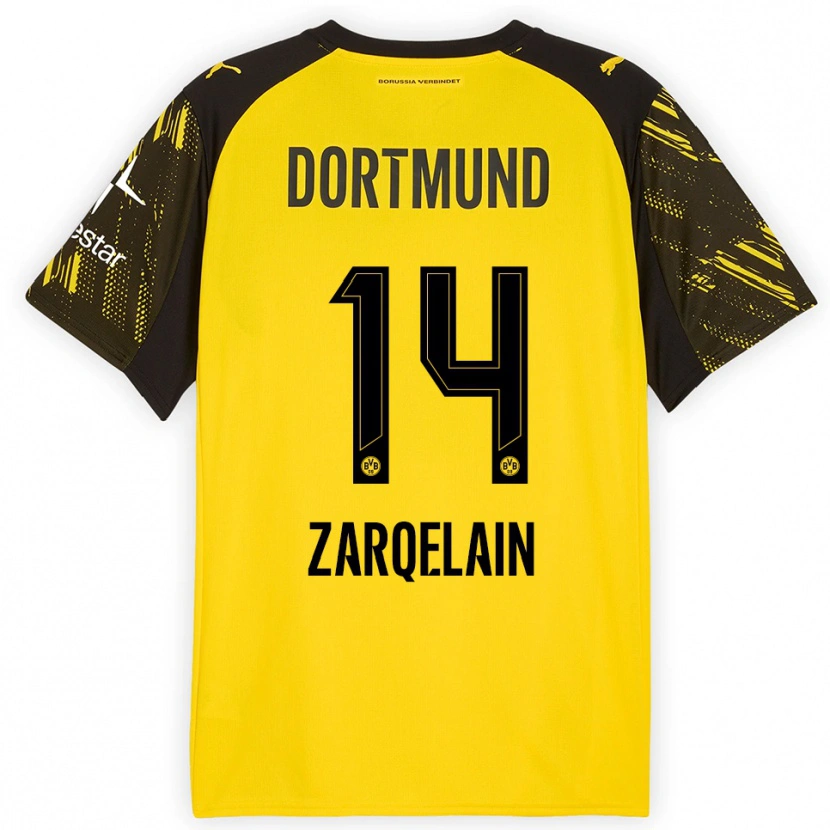 DanxenレディースFadi Zarqelain#14イエロー ブラックホームシャツ2025/26ジャージーユニフォーム