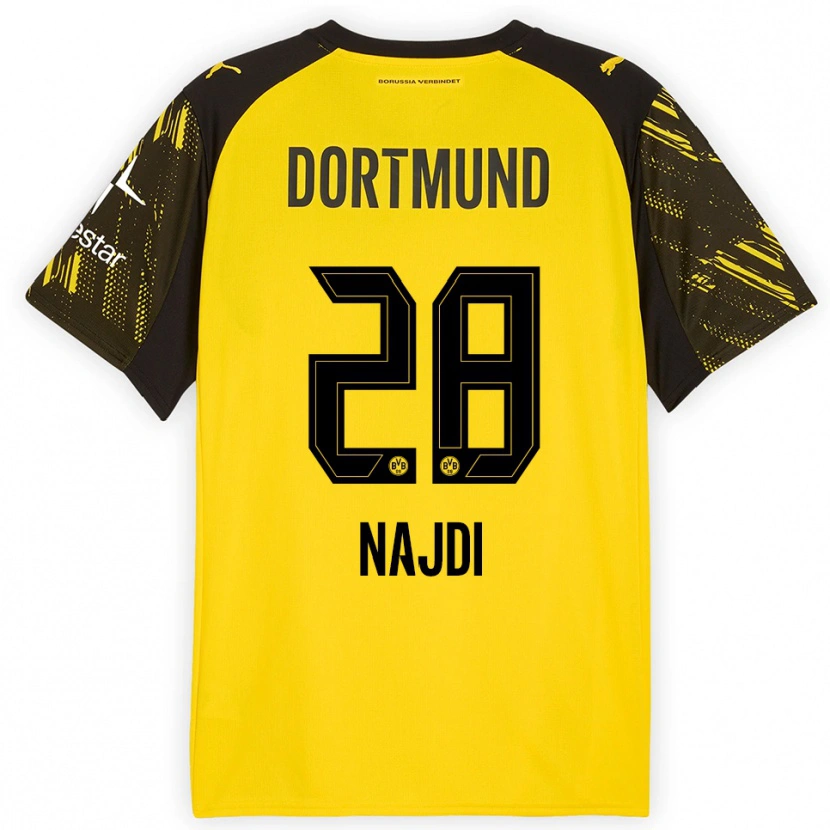 DanxenレディースAhmad Najdi#28イエロー ブラックホームシャツ2025/26ジャージーユニフォーム