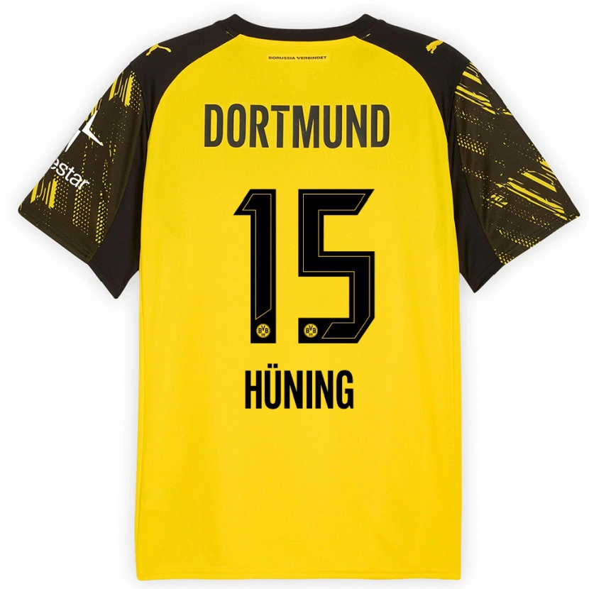 DanxenレディースBen Hüning#15イエロー ブラックホームシャツ2025/26ジャージーユニフォーム