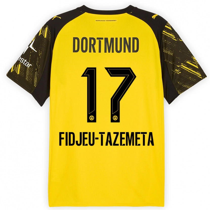 DanxenレディースThierry Fidjeu-Tazemeta#17イエロー ブラックホームシャツ2025/26ジャージーユニフォーム