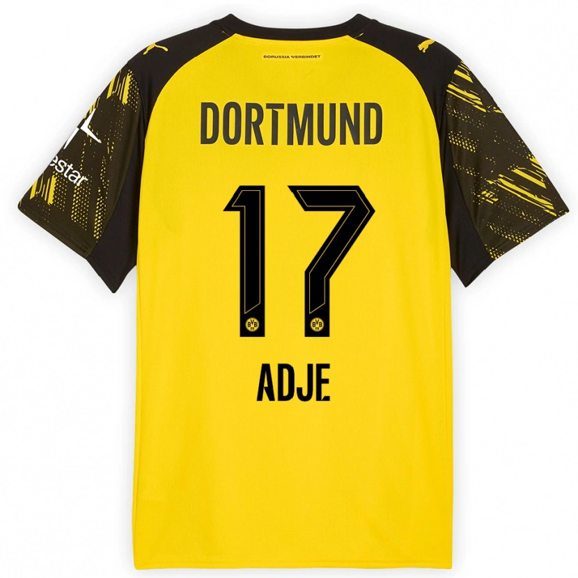DanxenレディースMiguel Adje#17イエロー ブラックホームシャツ2025/26ジャージーユニフォーム