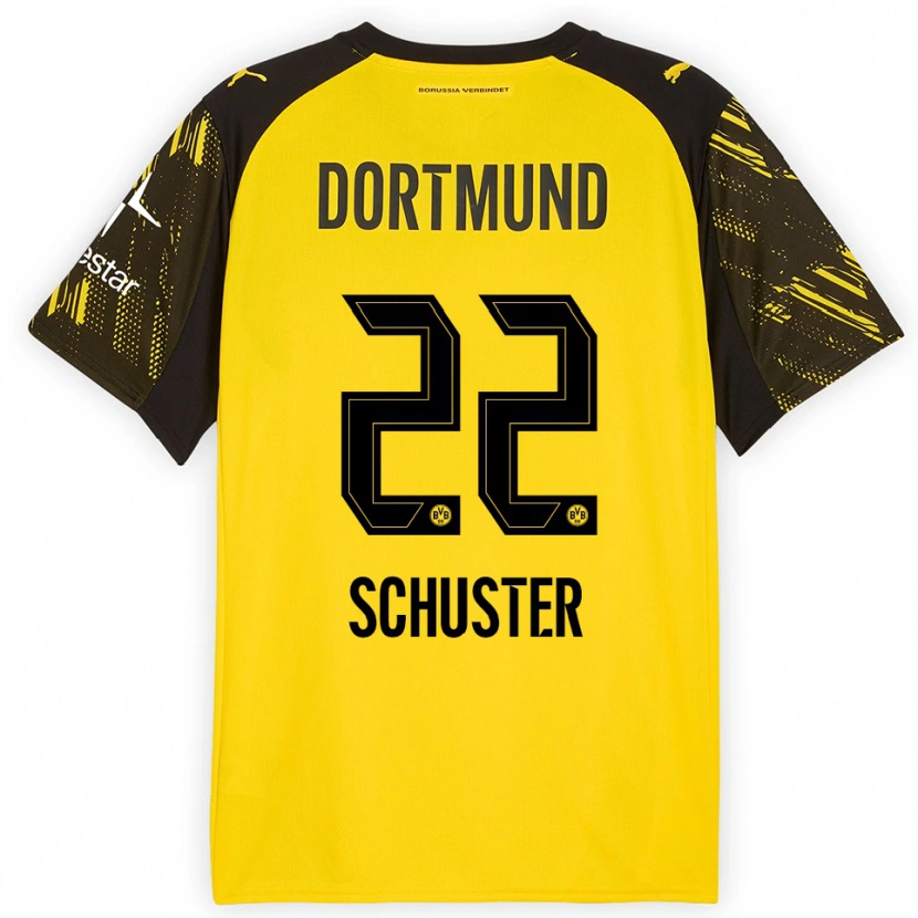 DanxenレディースMelanie Schuster#22イエロー ブラックホームシャツ2025/26ジャージーユニフォーム