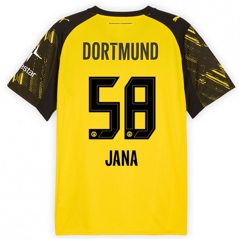 Danxenレディースノードバーグジャナ#58イエロー ブラックホームシャツ2025/26ジャージーユニフォーム