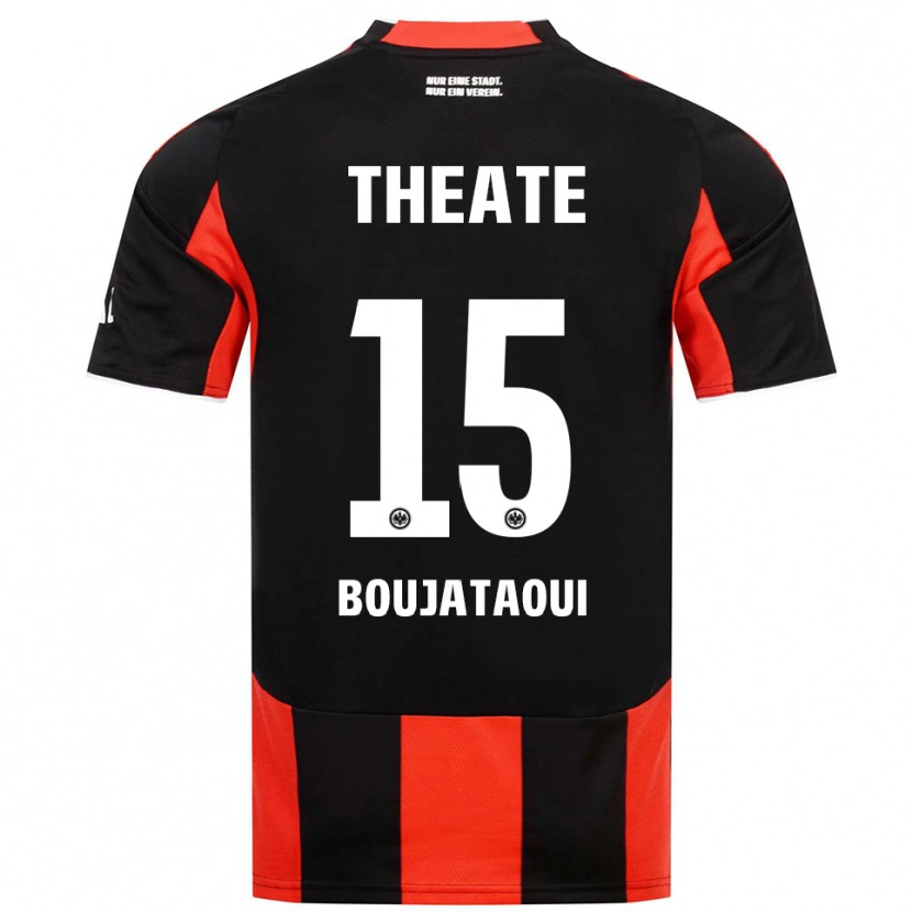 DanxenレディースTarik Boujataoui#15ブラック レッドホームシャツ2025/26ジャージーユニフォーム