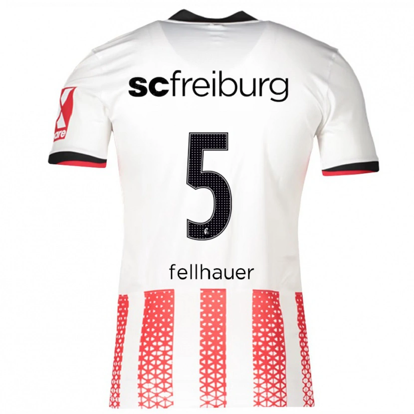 DanxenレディースKim Fellhauer#5ホワイト レッドホームシャツ2025/26ジャージーユニフォーム