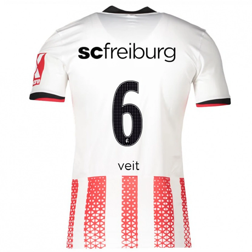 DanxenレディースJannik Veit#6ホワイト レッドホームシャツ2025/26ジャージーユニフォーム
