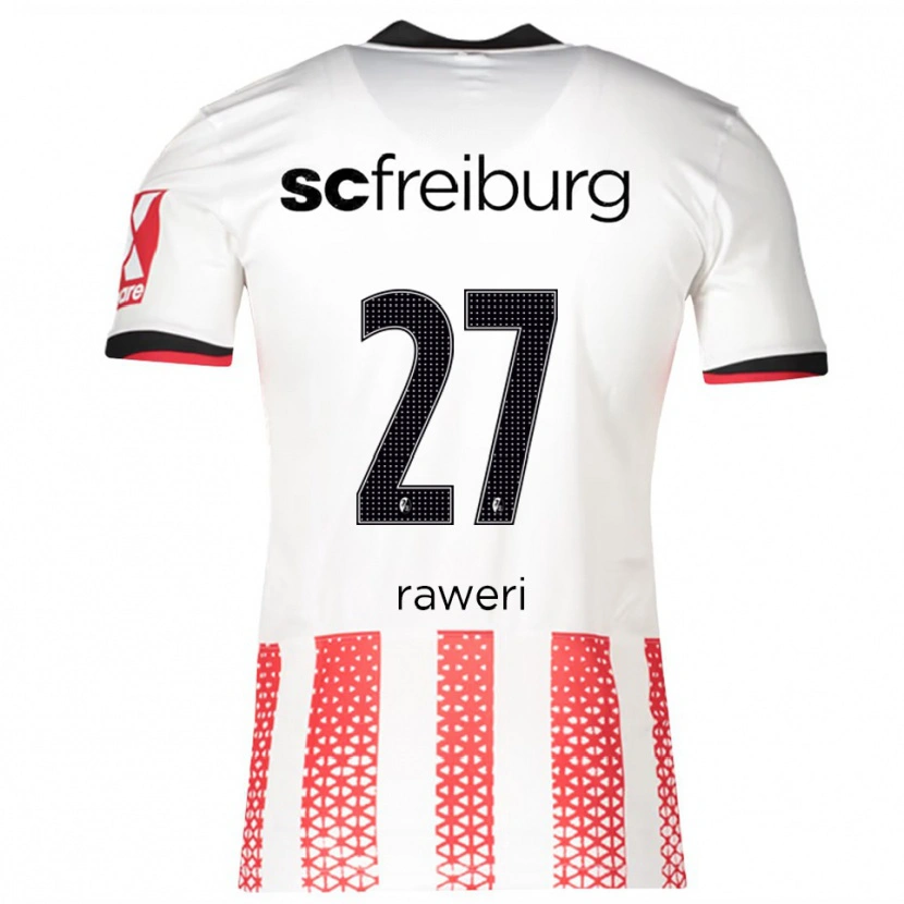 DanxenレディースKrish Raweri#27ホワイト レッドホームシャツ2025/26ジャージーユニフォーム
