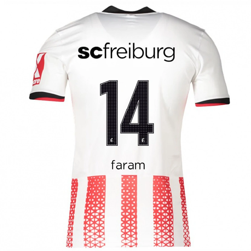DanxenレディースDjamal Faram#14ホワイト レッドホームシャツ2025/26ジャージーユニフォーム