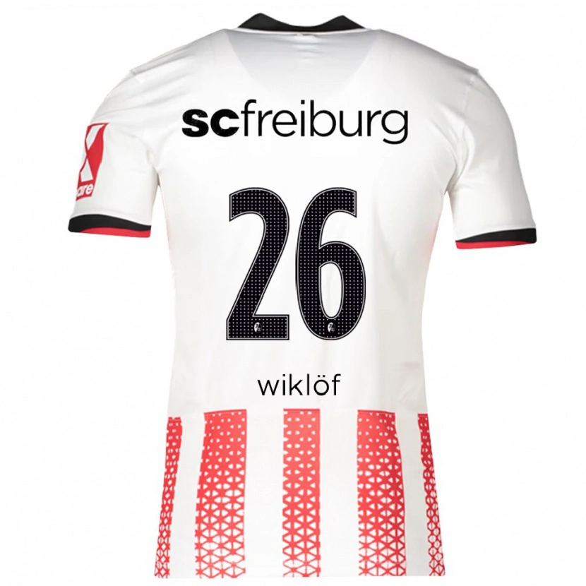 DanxenレディースOscar Wiklöf#26ホワイト レッドホームシャツ2025/26ジャージーユニフォーム