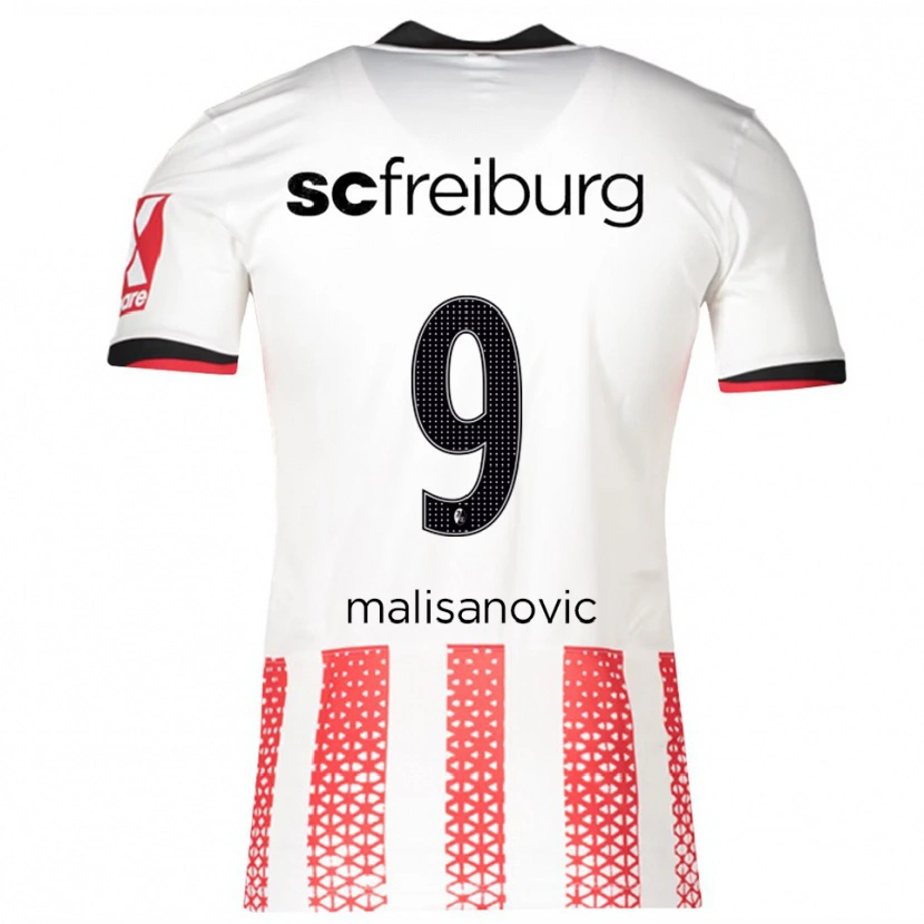 DanxenレディースDarko Malisanovic#9ホワイト レッドホームシャツ2025/26ジャージーユニフォーム