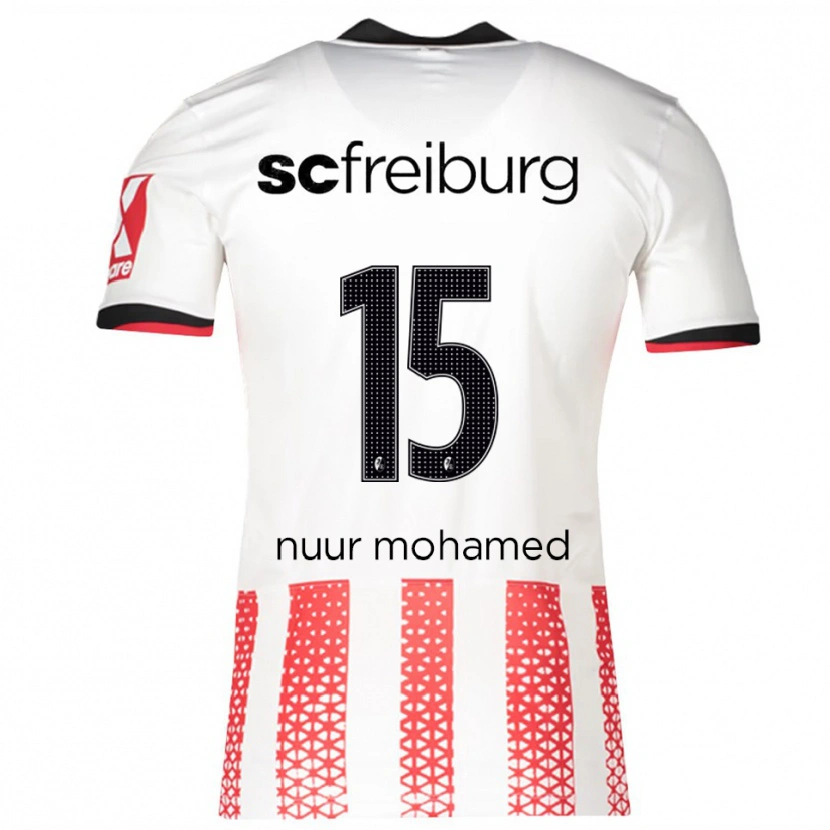 DanxenレディースBillal Nuur Mohamed#15ホワイト レッドホームシャツ2025/26ジャージーユニフォーム