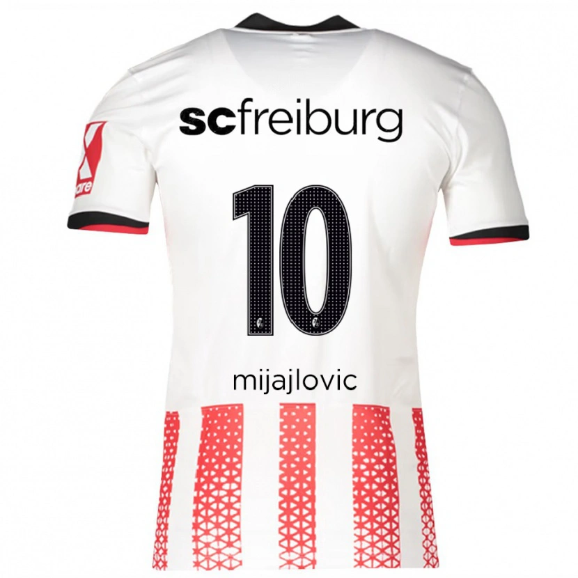 DanxenレディースMladen Mijajlovic#10ホワイト レッドホームシャツ2025/26ジャージーユニフォーム
