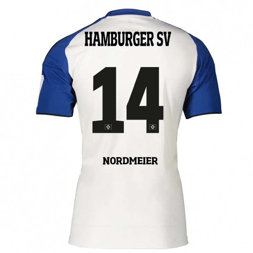 DanxenレディースQuentin Nordmeier#14ホワイト ブルーホームシャツ2025/26ジャージーユニフォーム