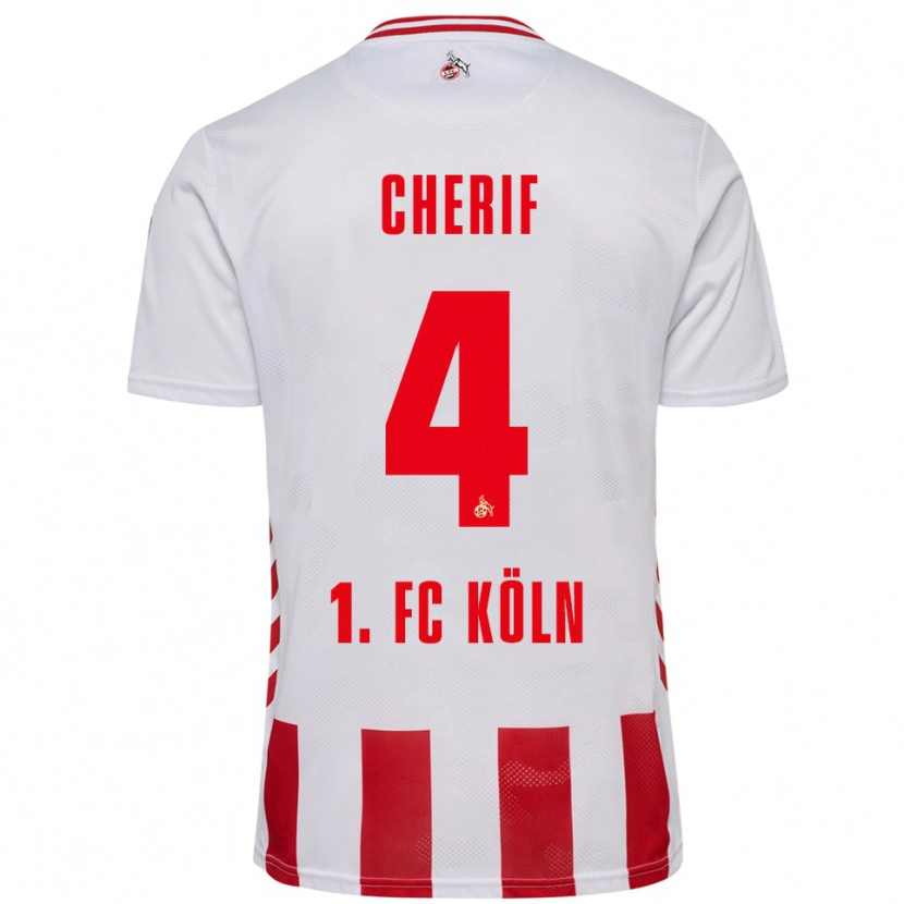 DanxenレディースHamed Cherif#4ホワイト レッドホームシャツ2025/26ジャージーユニフォーム