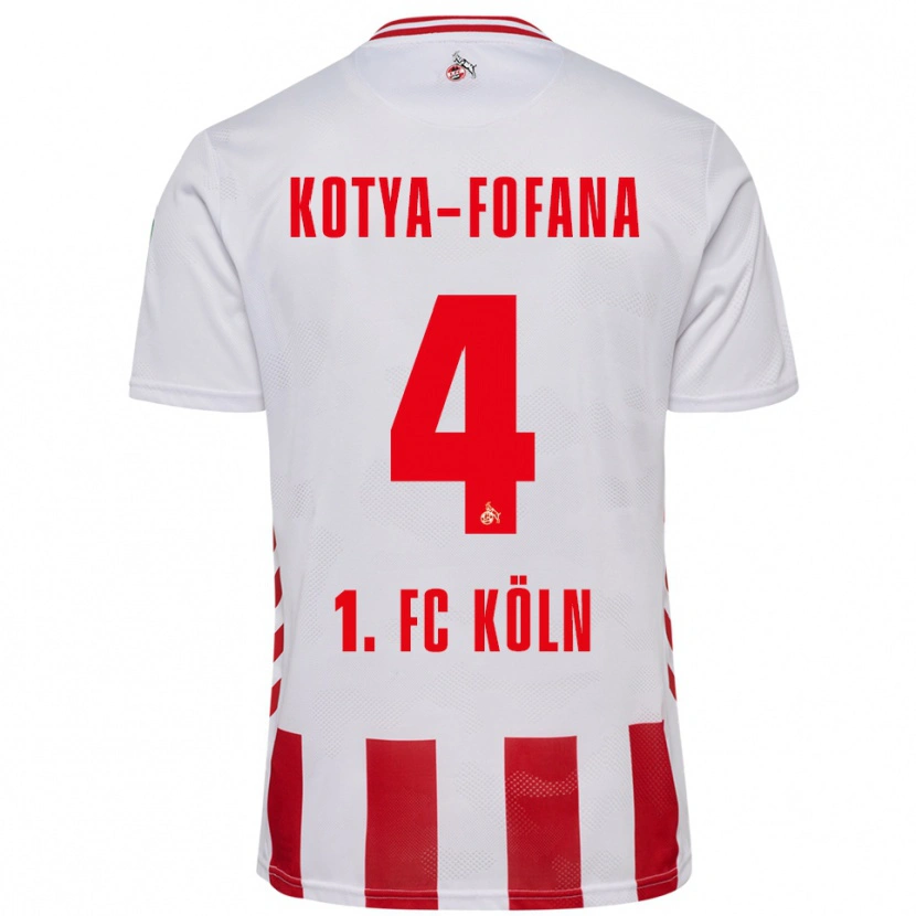 DanxenレディースAssad Kotya-Fofana#4ホワイト レッドホームシャツ2025/26ジャージーユニフォーム
