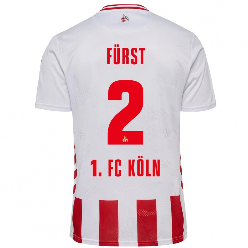 DanxenレディースDavid Fürst#2ホワイト レッドホームシャツ2025/26ジャージーユニフォーム