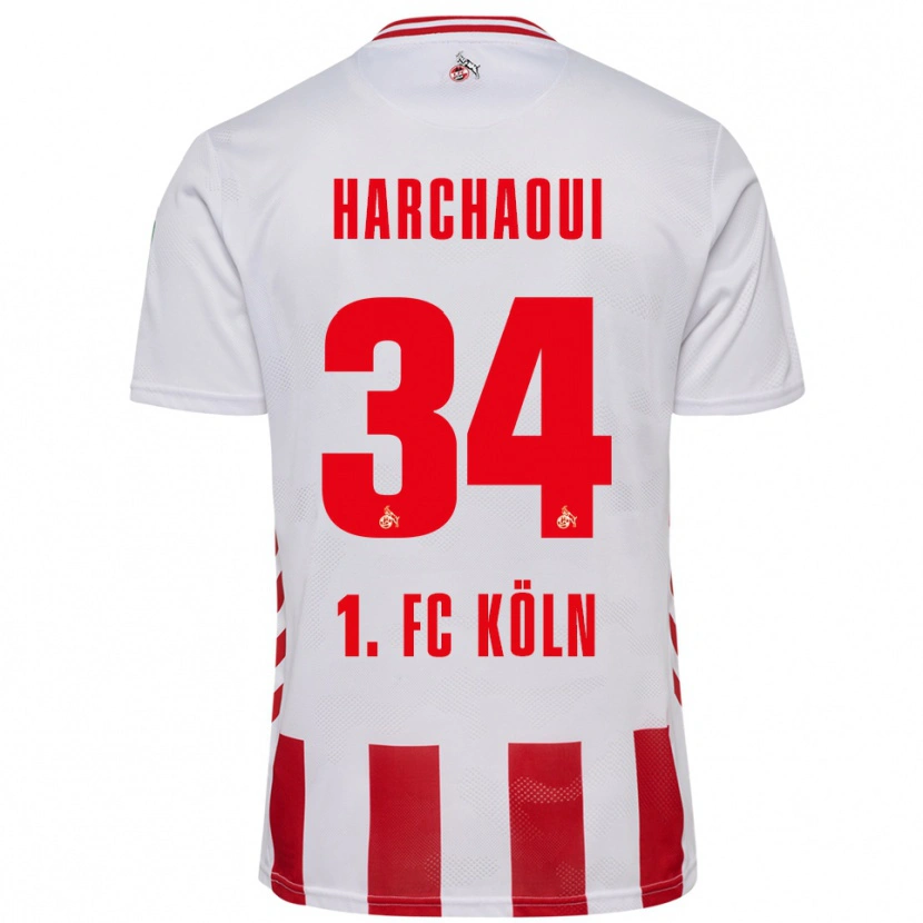 DanxenレディースFayssal Harchaoui#34ホワイト レッドホームシャツ2025/26ジャージーユニフォーム