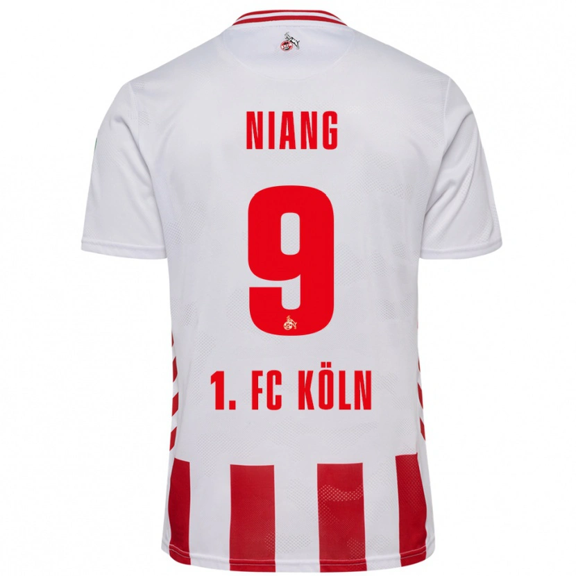 DanxenレディースYoussoupha Niang#9ホワイト レッドホームシャツ2025/26ジャージーユニフォーム