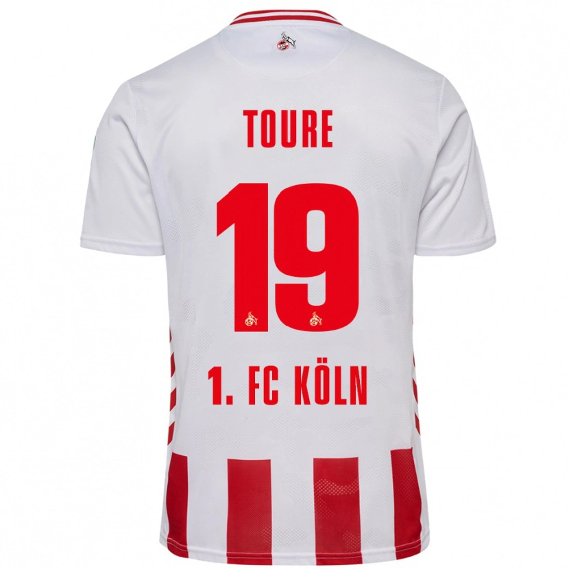 DanxenレディースSafyan Toure#19ホワイト レッドホームシャツ2025/26ジャージーユニフォーム