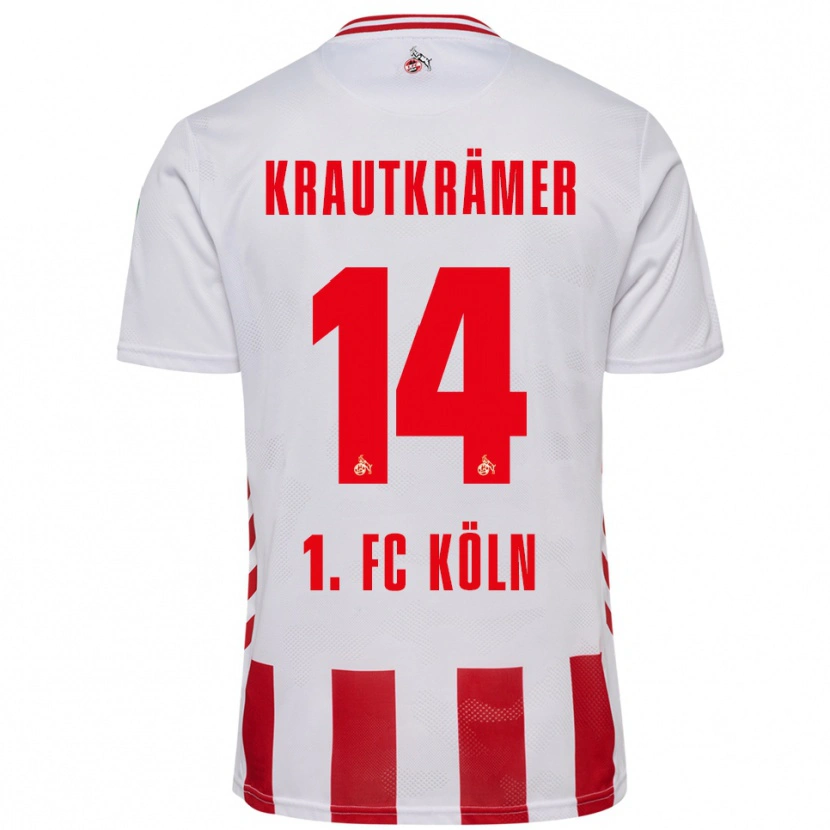 DanxenレディースJakob Krautkrämer#14ホワイト レッドホームシャツ2025/26ジャージーユニフォーム