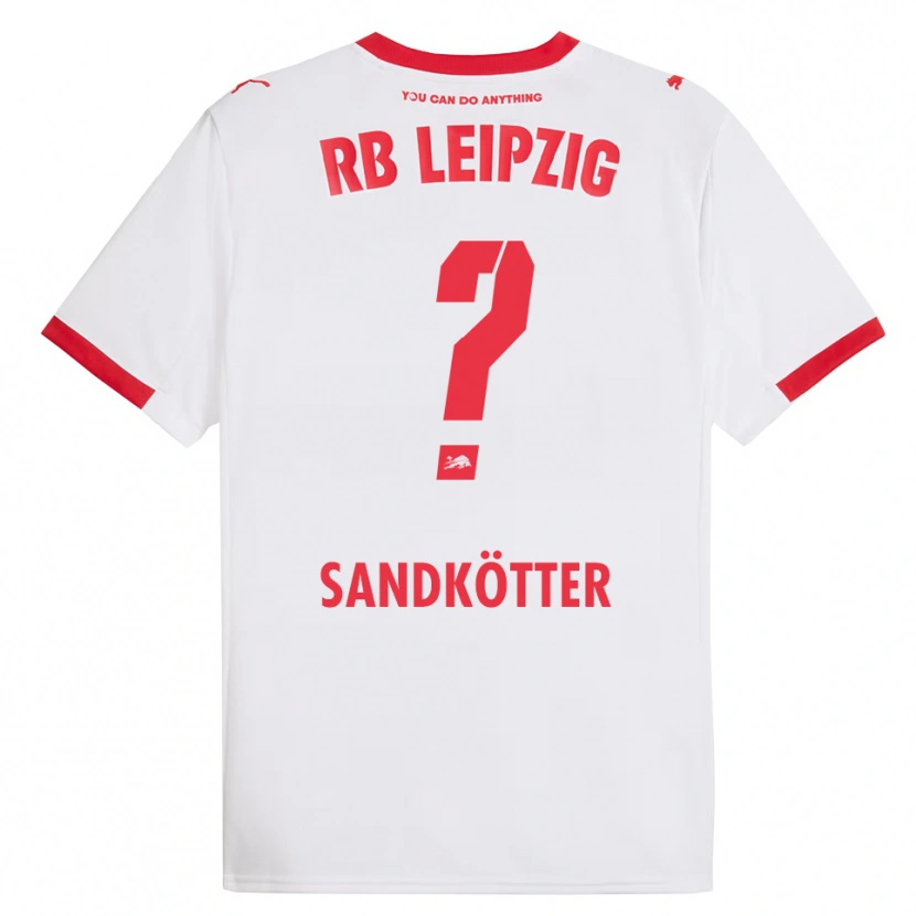 DanxenレディースConstantin Sandkötter#0ホワイト レッドホームシャツ2025/26ジャージーユニフォーム