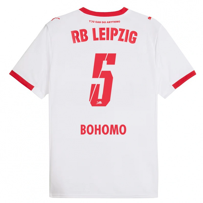 DanxenレディースAllan Bohomo#5ホワイト レッドホームシャツ2025/26ジャージーユニフォーム