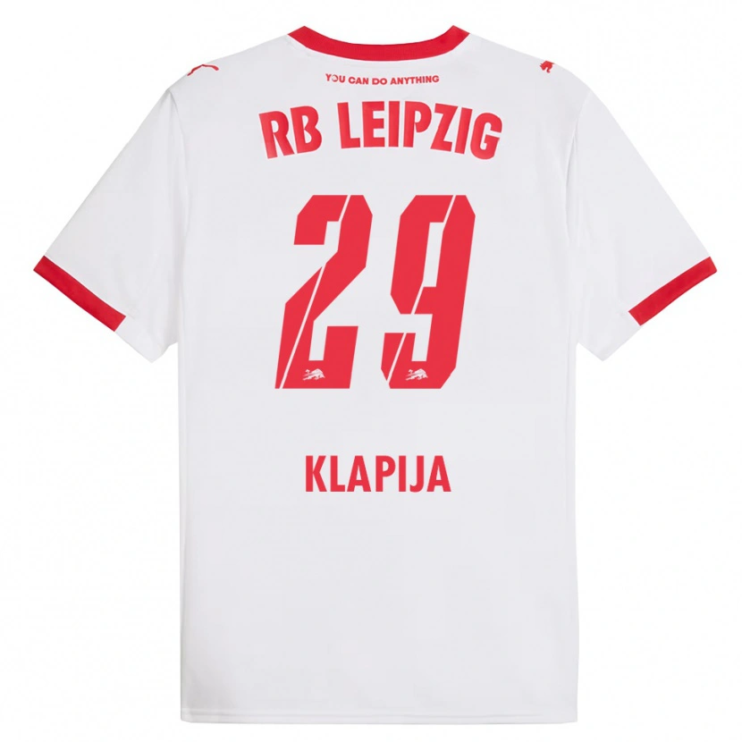 DanxenレディースDin Klapija#29ホワイト レッドホームシャツ2025/26ジャージーユニフォーム