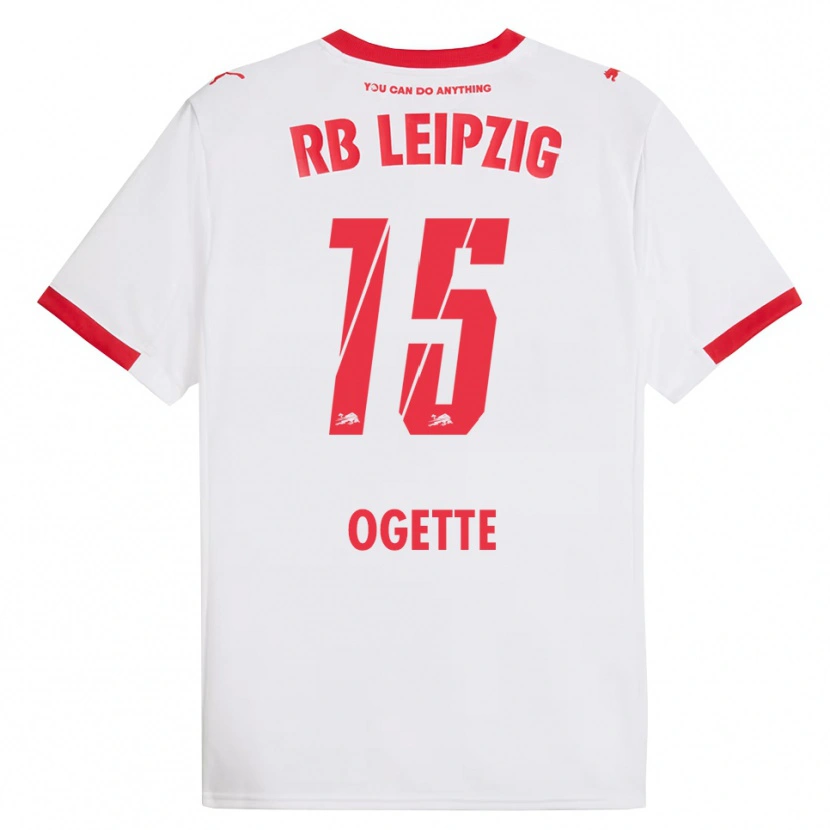 DanxenレディースIsrael Ogette#15ホワイト レッドホームシャツ2025/26ジャージーユニフォーム