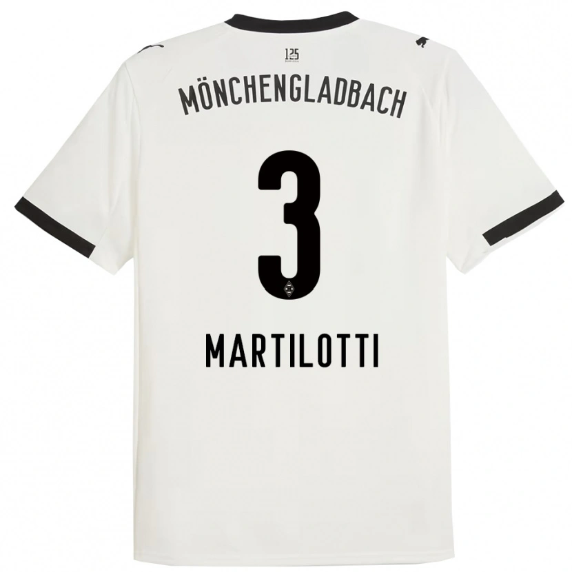 DanxenレディースFrancesco Martilotti#3ホワイト ブラックホームシャツ2025/26ジャージーユニフォーム