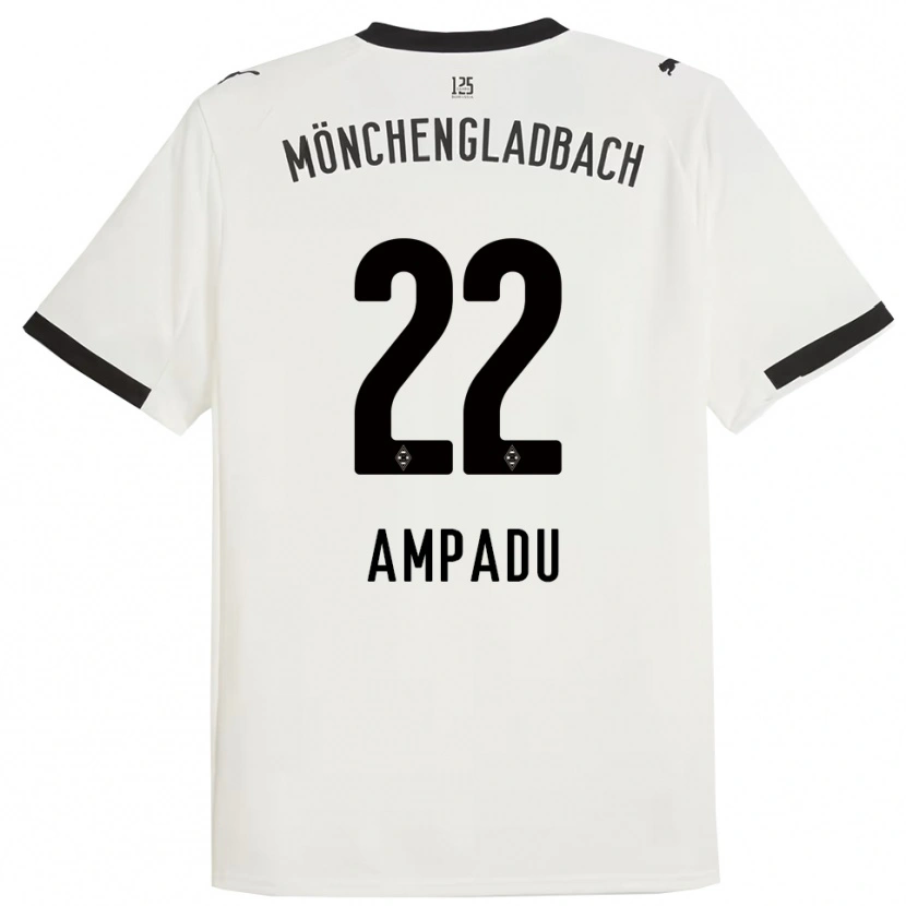 DanxenレディースLeon Ampadu#22ホワイト ブラックホームシャツ2025/26ジャージーユニフォーム