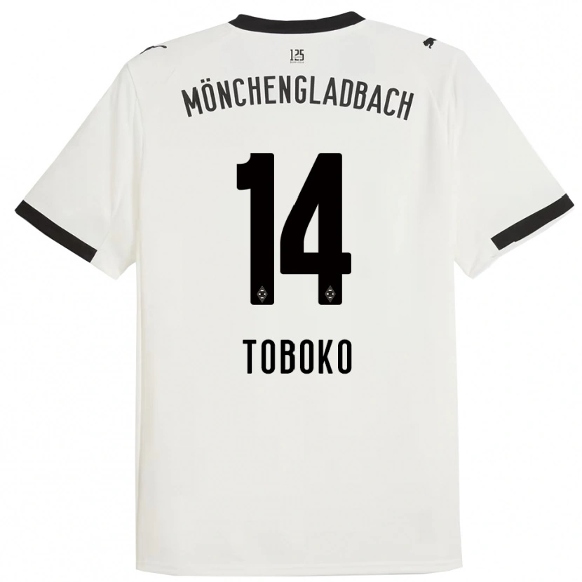 DanxenレディースRubén Toboko#14ホワイト ブラックホームシャツ2025/26ジャージーユニフォーム