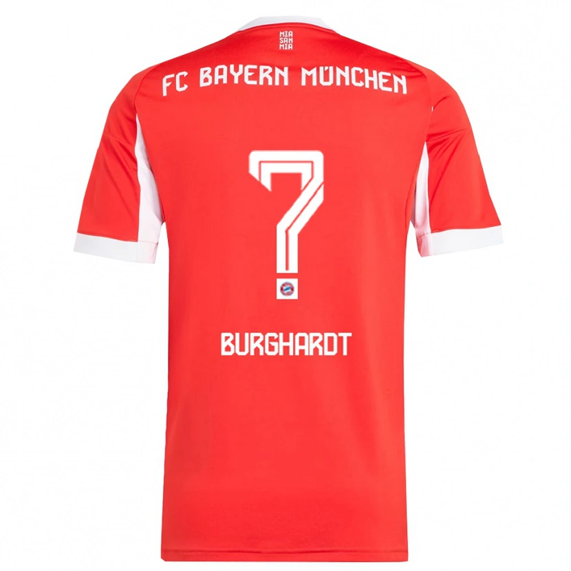 DanxenレディースPiet Burghardt#0レッド ホワイトホームシャツ2025/26ジャージーユニフォーム