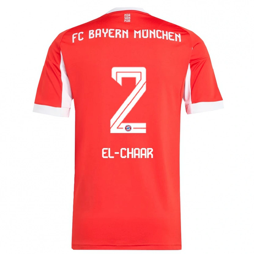 DanxenレディースAdam El-Chaar#2レッド ホワイトホームシャツ2025/26ジャージーユニフォーム