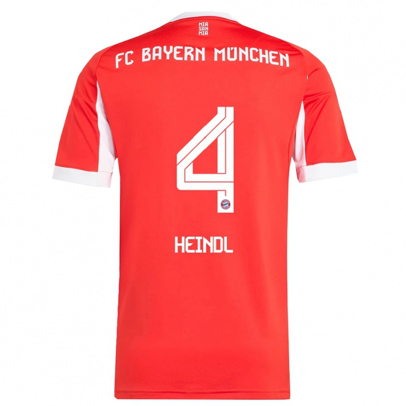 DanxenレディースDavid Heindl#4レッド ホワイトホームシャツ2025/26ジャージーユニフォーム